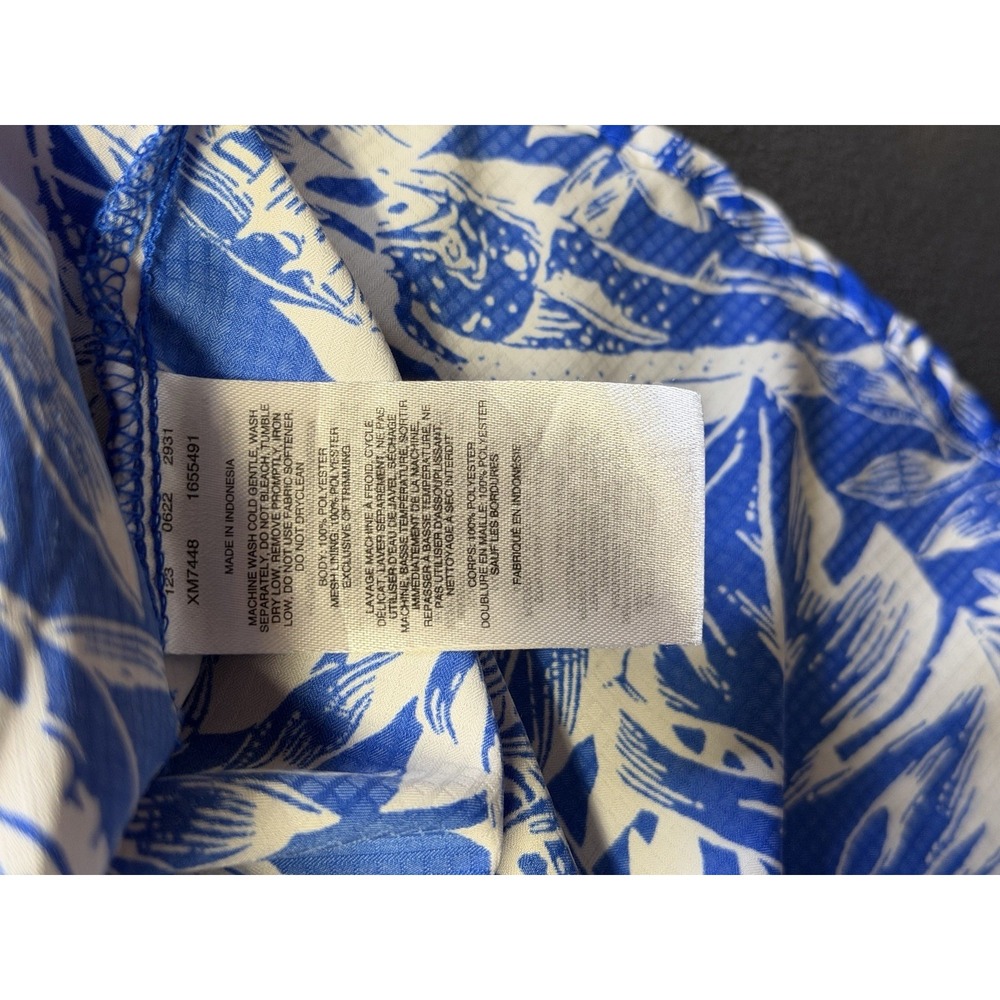 Columbia PFG Vented Fishing Shirt Large Allover Print Tropical Swordfish Blue - Picture 6 of 8